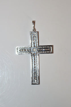 Pendentif Croix En Platine Et Diamants Art Déco