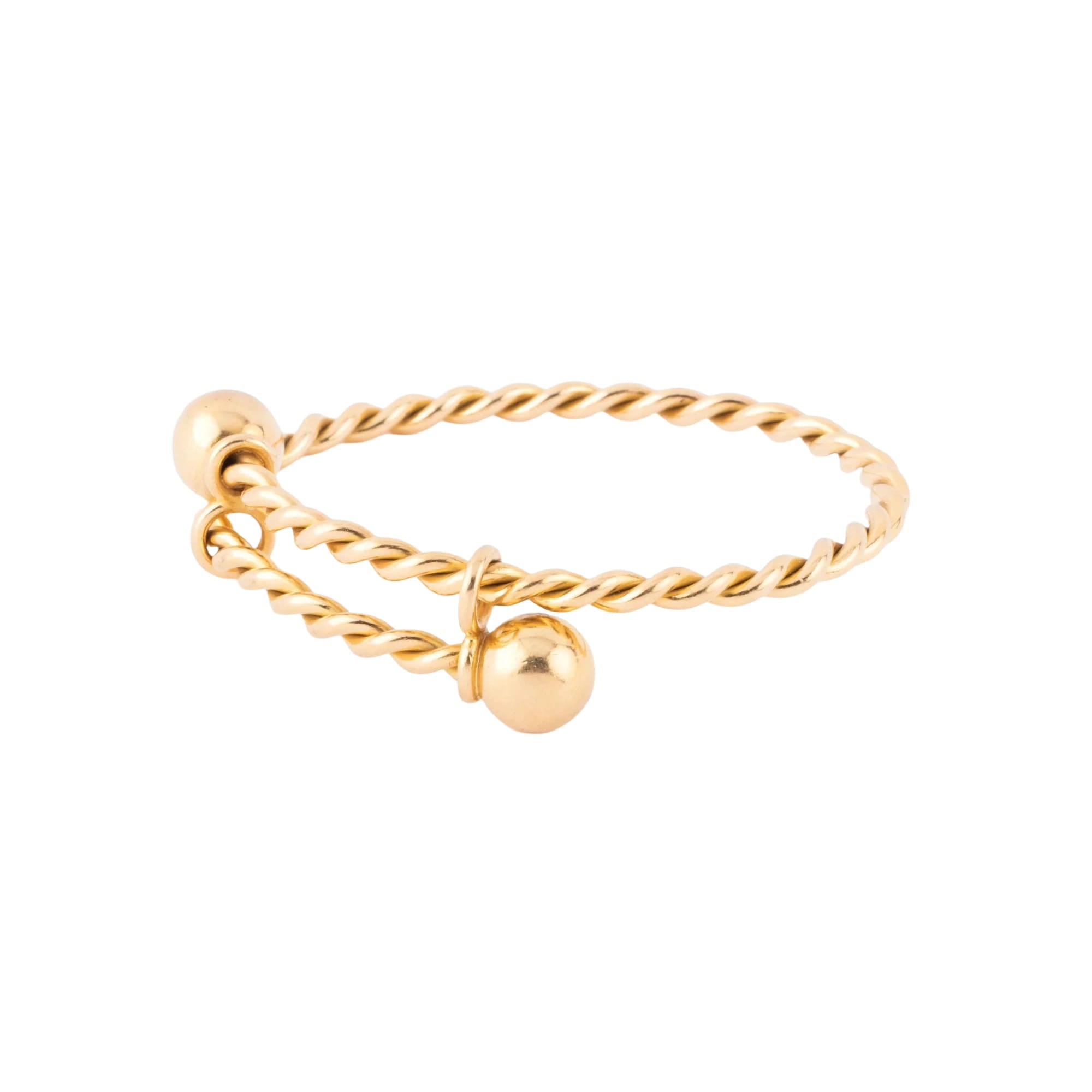 Twisted yellow gold bangle bracelet