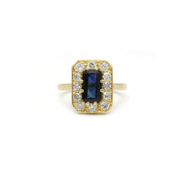 Bague - Or, diamants & saphir