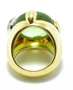 Peridot yellow gold ring signed Pomellato
