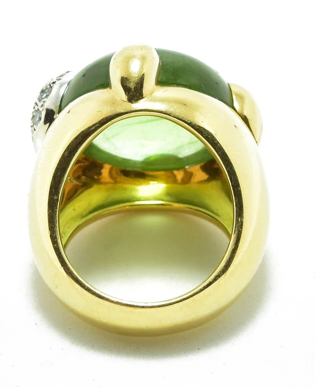 Peridot yellow gold ring signed Pomellato