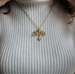 Broche Napoléon III Or Jaune Et Opales