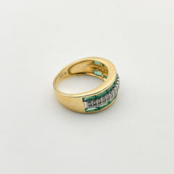 Vintage Emeralds and Diamonds Band Ring