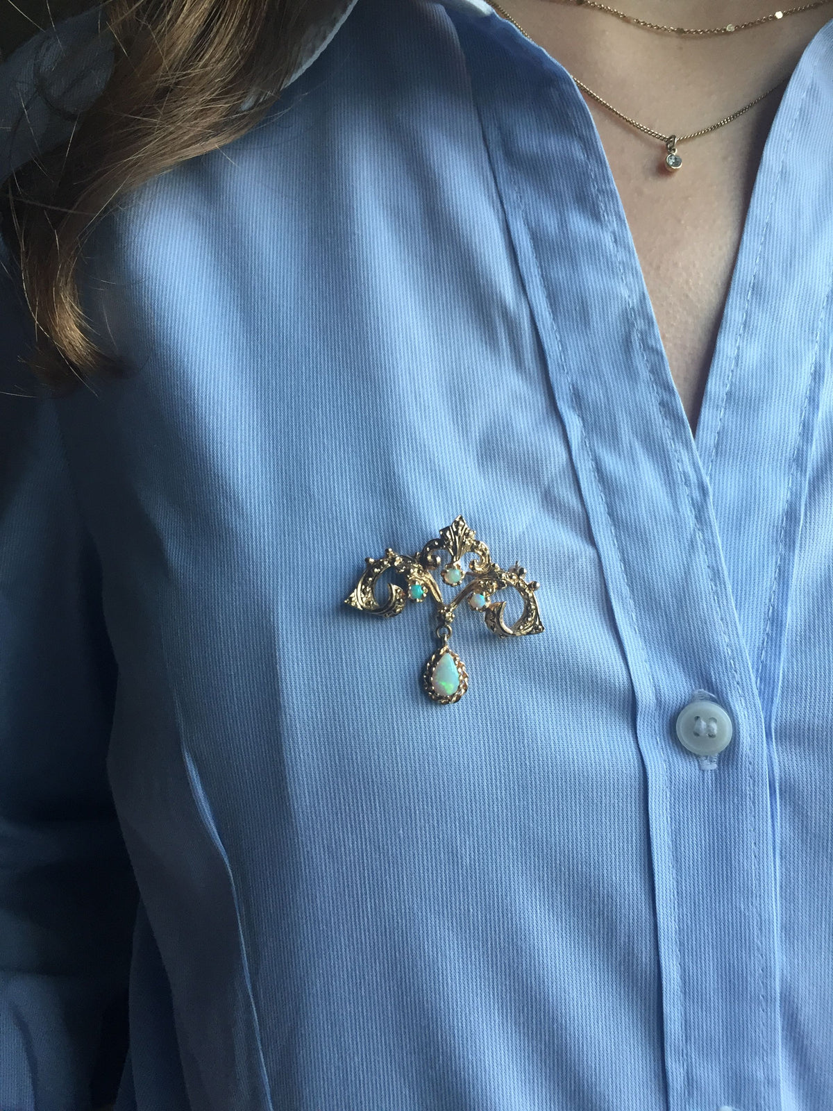 Napoleon III Brooch Yellow Gold And Opals