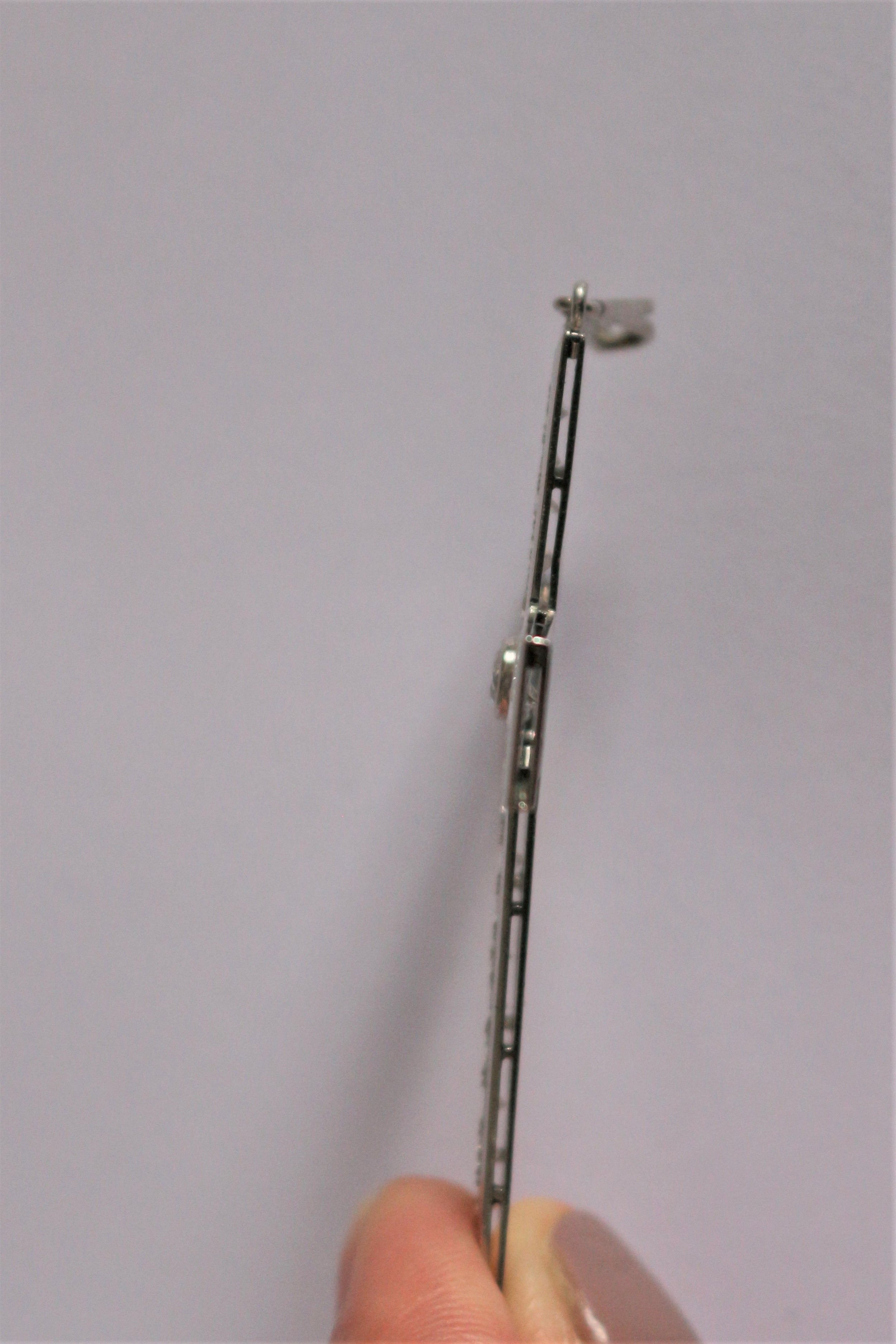 Pendentif Croix En Platine Et Diamants Art Déco