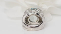 White gold, aquamarine and diamond ring 