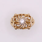 Bague Rosace Pierre blanche