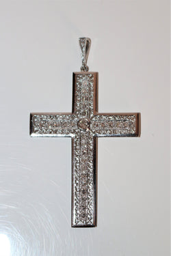Pendentif Croix En Platine Et Diamants Art Déco