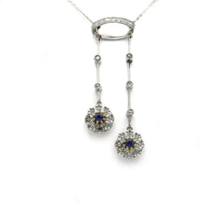 Collier - Or, platine, saphirs et diamants