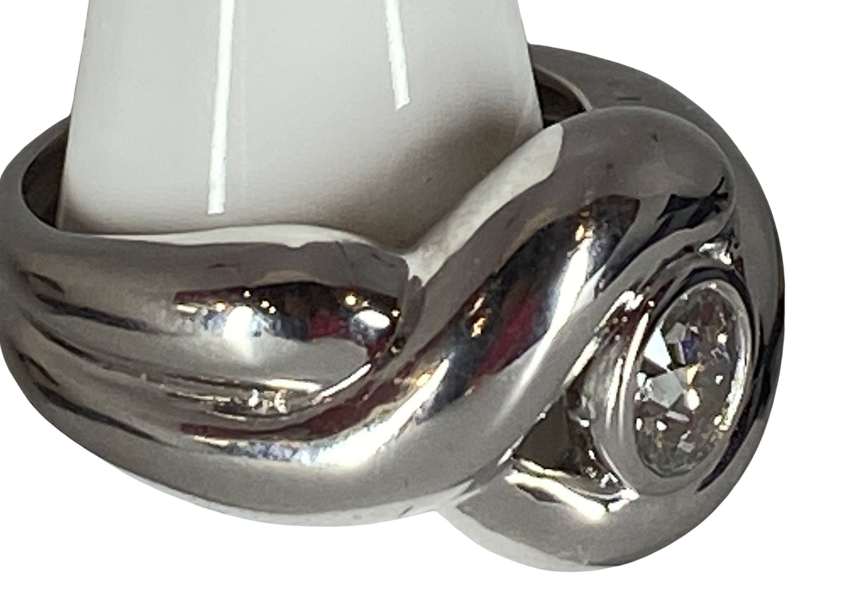 Bague Bandeau à anneaux en or blanc et diamant