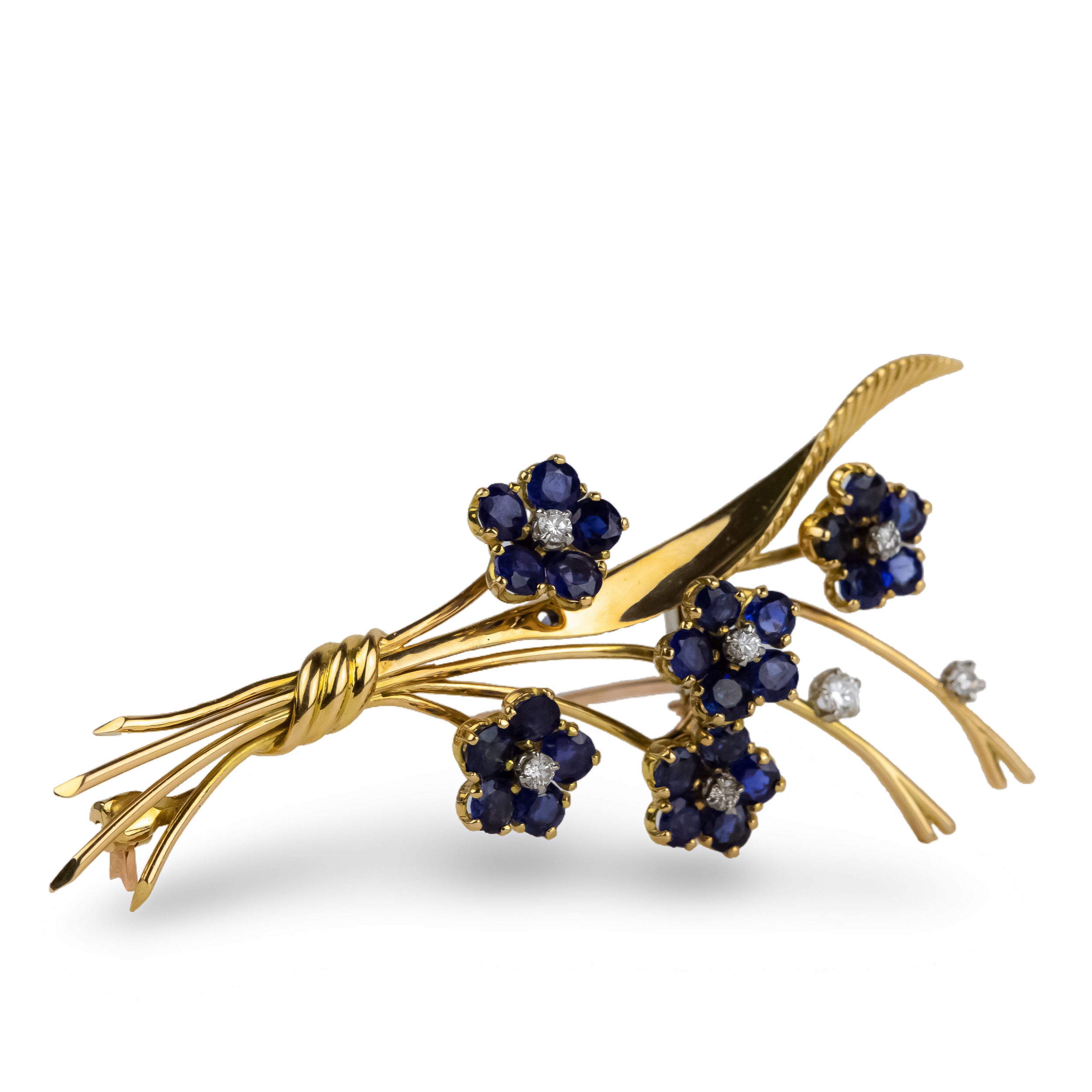 Broche VAN CLEEF & ARPELS en or jaune et saphirs