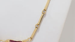 Vintage Necklace In Yellow Gold, Diamonds And Rubies