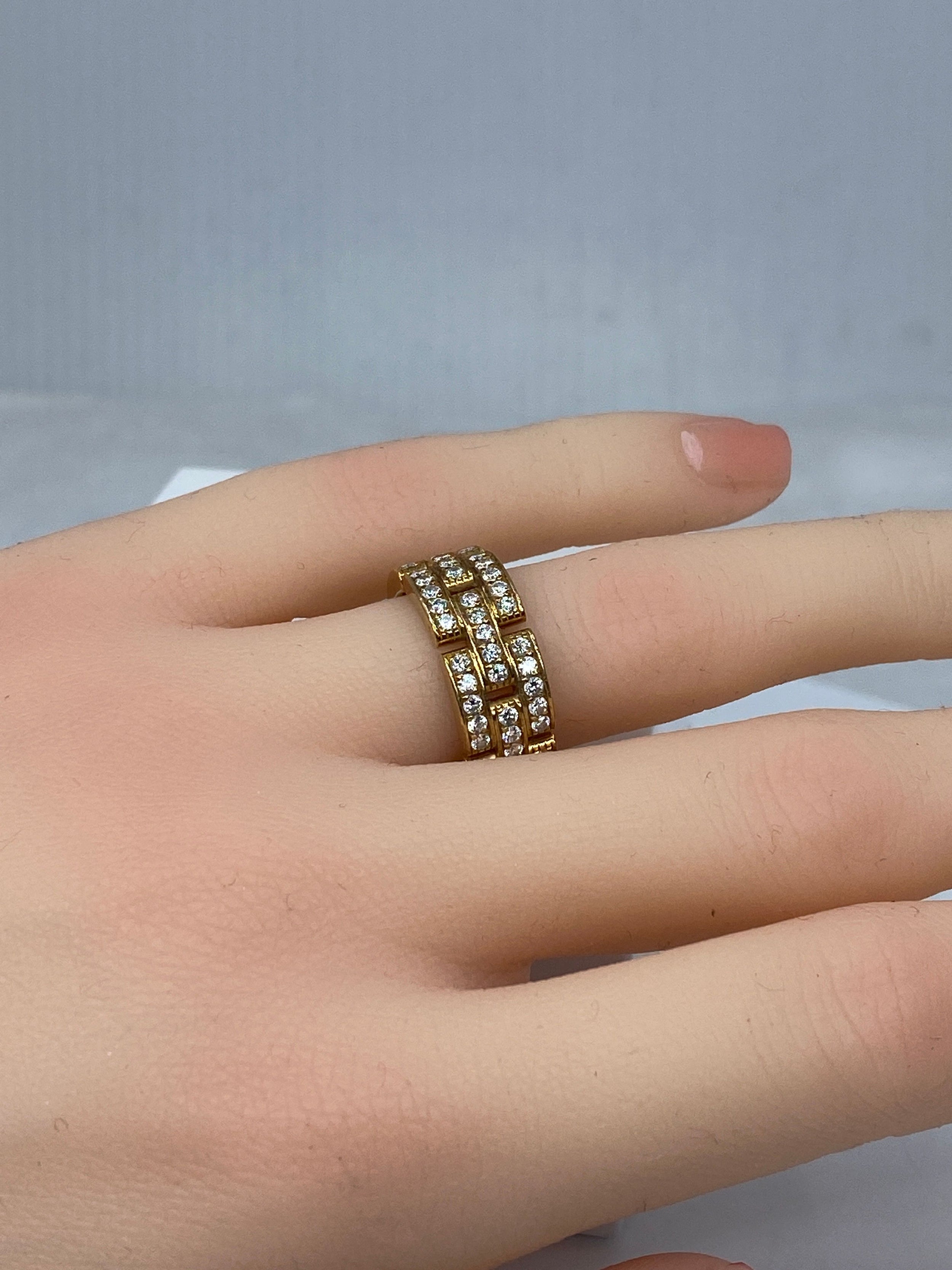 Bague CARTIER maillons PANTHÈRE en or jaune et diamants