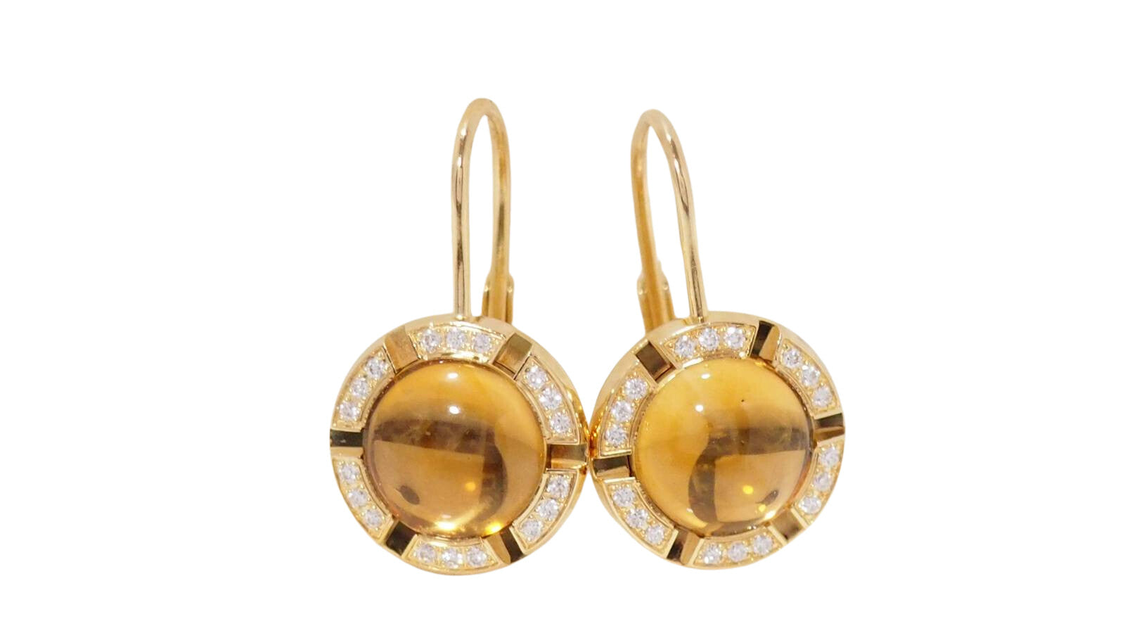 Boucles d'oreilles Dormeuses CHAUMET Class One Croisière en or jaune, citrines et diamants