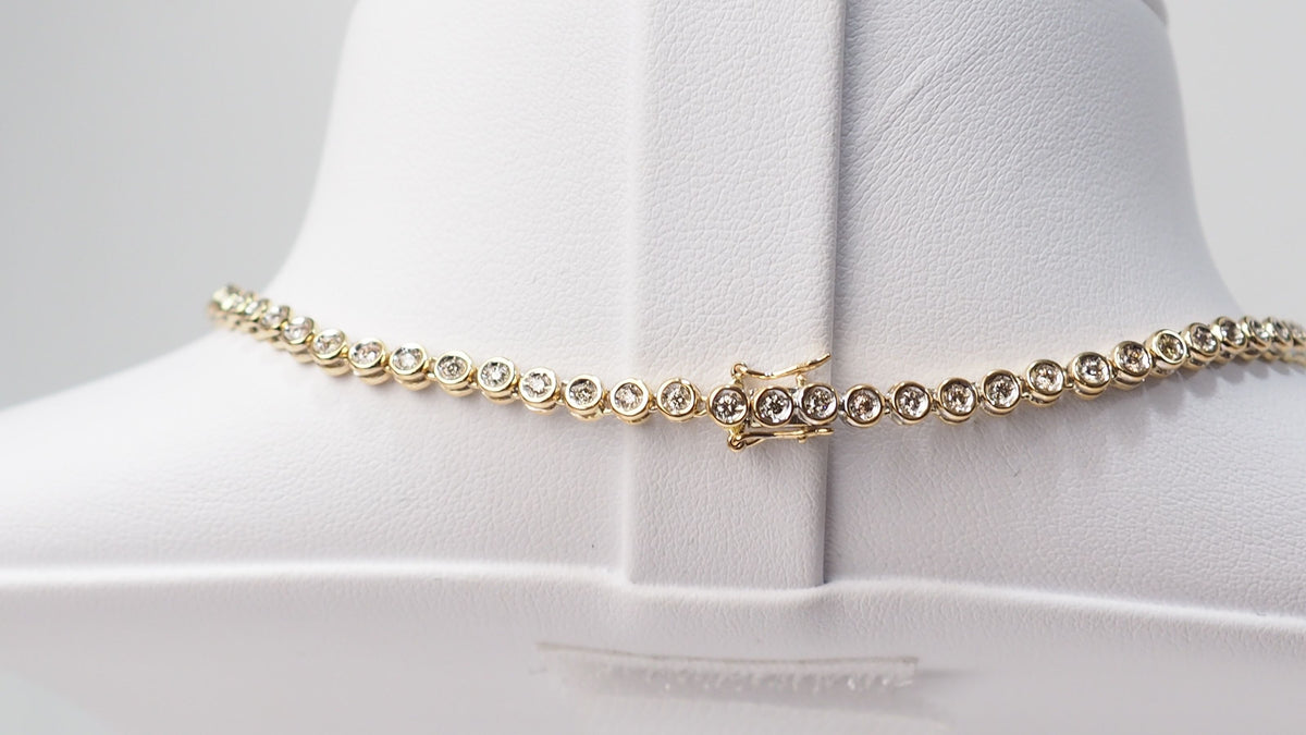 River necklace in yellow gold and diamonds 