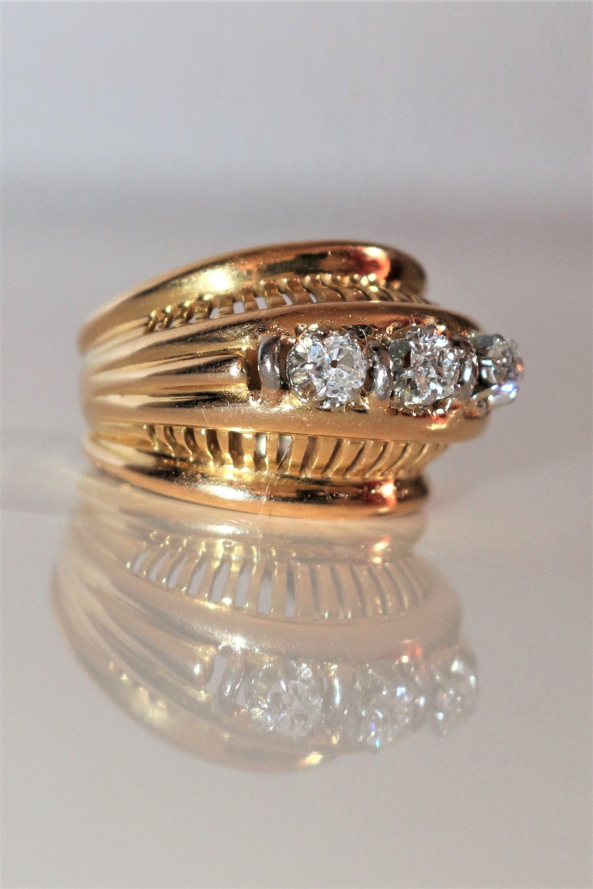 Retro Diamond Trilogy Ring