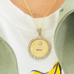 Augis pendant in yellow gold, diamonds and rubies 