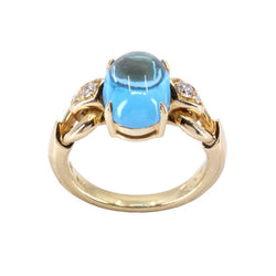 BVLGARI ring in yellow gold, topaz and diamonds