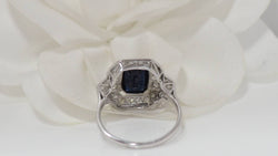 Platinum, sapphire and diamond ring 