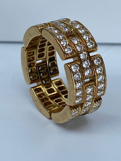Bague CARTIER maillons PANTHÈRE en or jaune et diamants