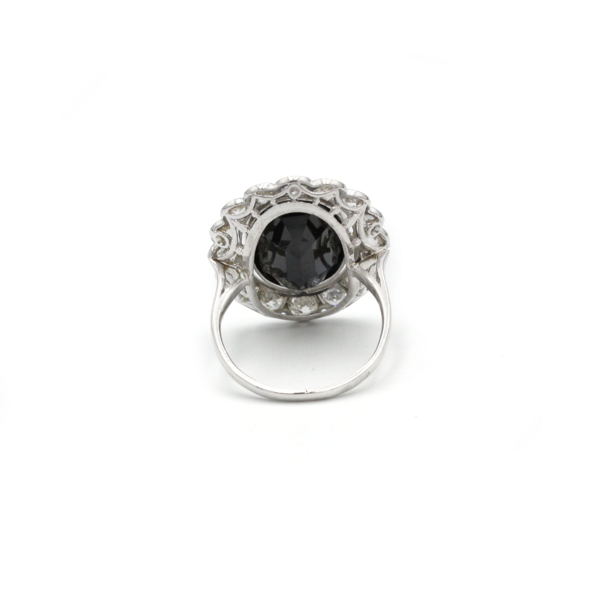 Bague - Platine, Diamants & saphir