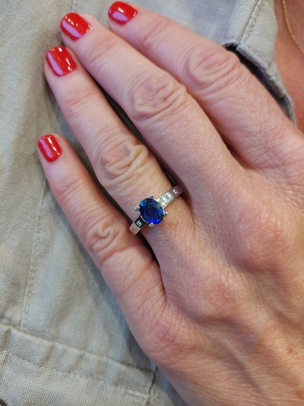 Bague GAREL Tara en or blanc, saphir et diamants