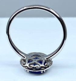 18k White Gold Sapphire and Diamond Engagement Ring