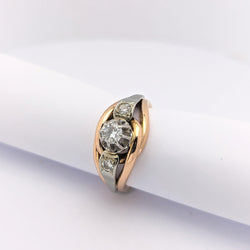 Bague en or jaune platine et diamants