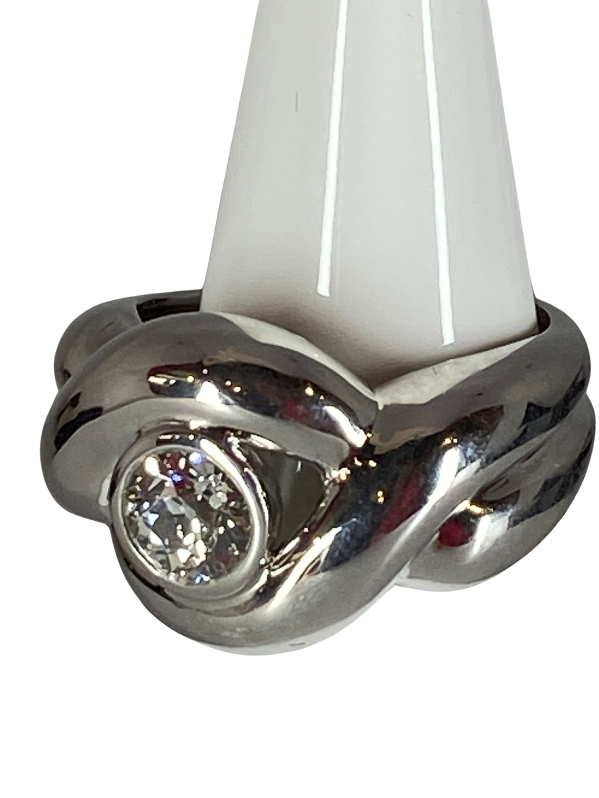 Bague Bandeau à anneaux en or blanc et diamant