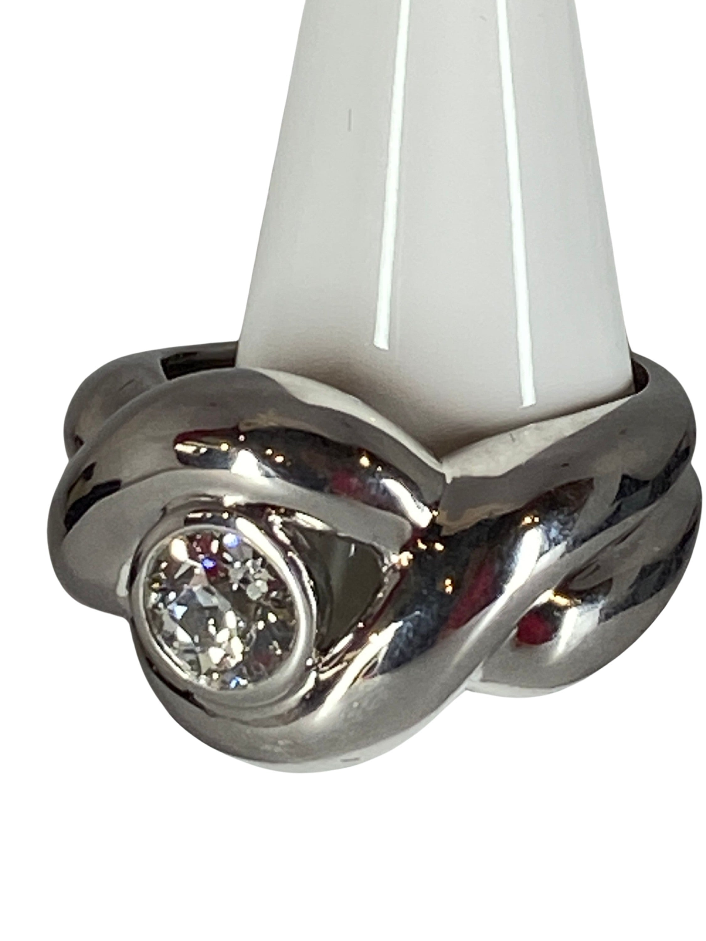 Bague Bandeau à anneaux en or blanc et diamant