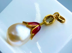 Pendentif perle fine , diamant ,or ,époque vers 1900