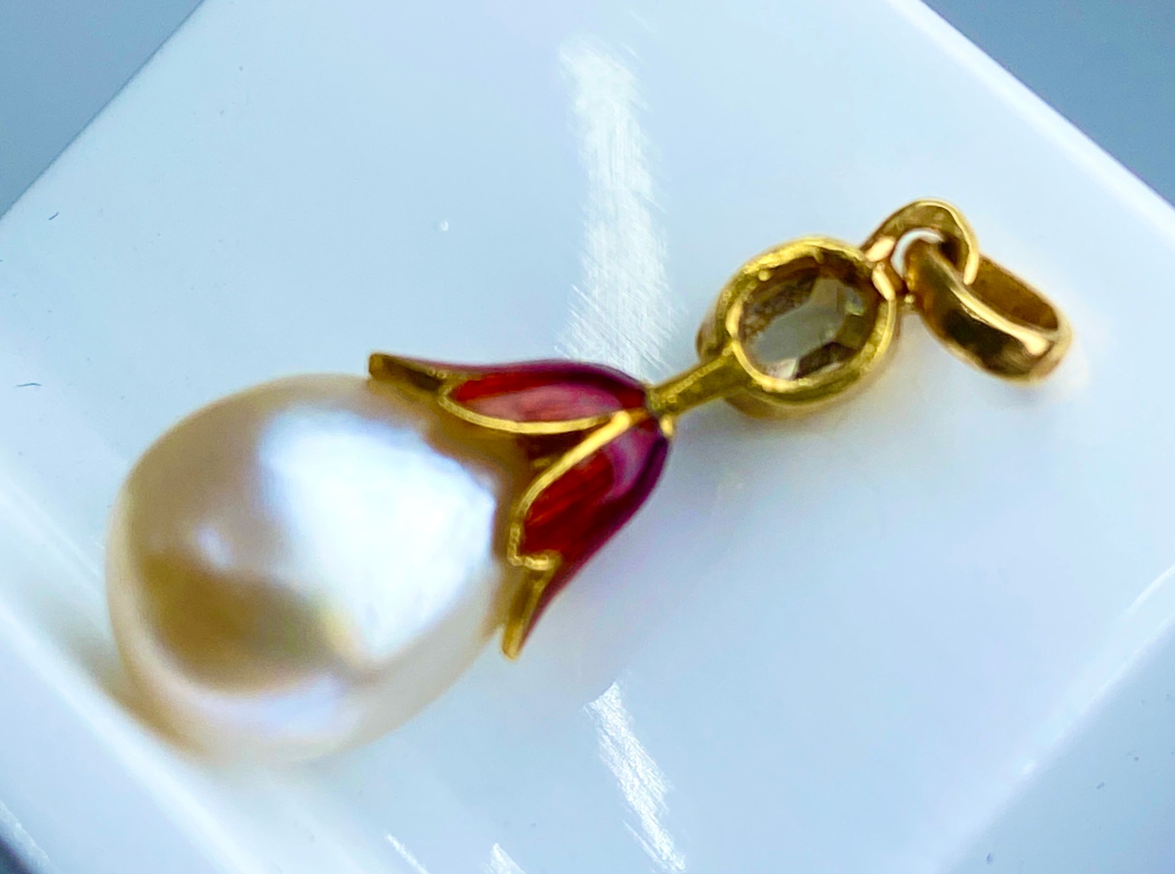 Pendentif perle fine , diamant ,or ,époque vers 1900