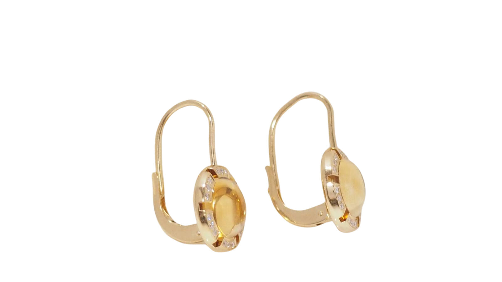 Boucles d'oreilles Dormeuses CHAUMET Class One Croisière en or jaune, citrines et diamants