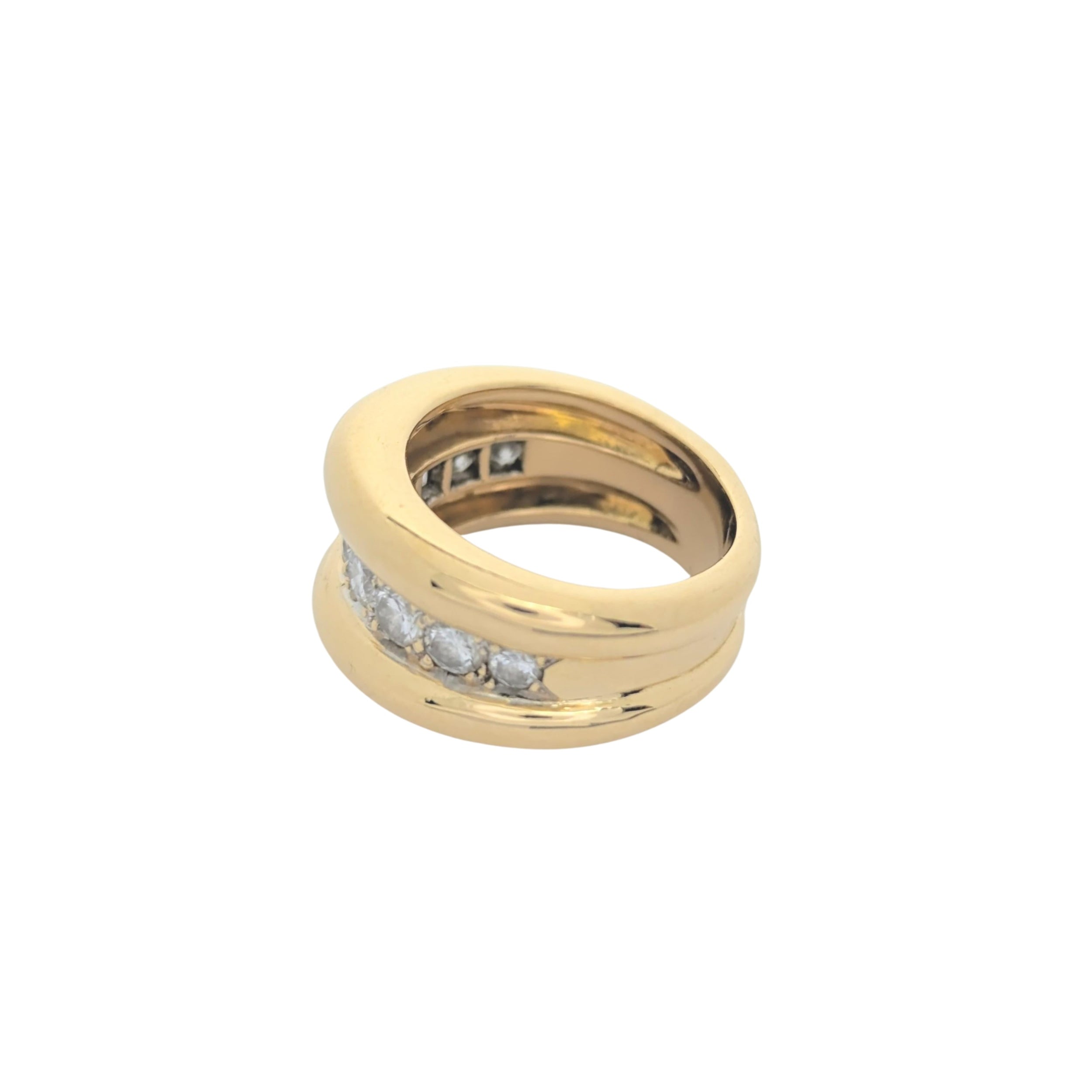 Bague en or jaune et diamants