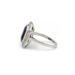 Bague - Or, Platine, saphir & Diamants