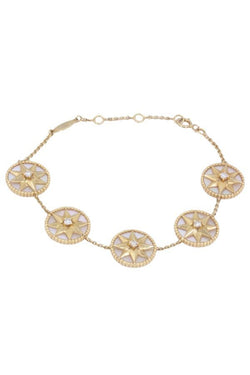 Bracelet DIOR Rose des vents en or jaune, nacre et diamants