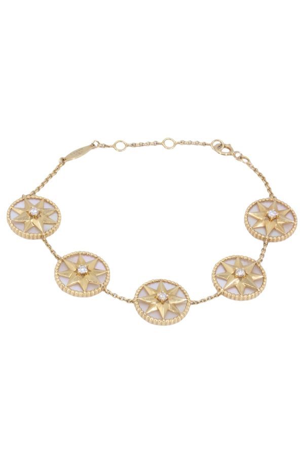 Bracelet DIOR Rose des vents en or jaune, nacre et diamants