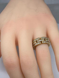 Bague CARTIER maillons PANTHÈRE en or jaune et diamants