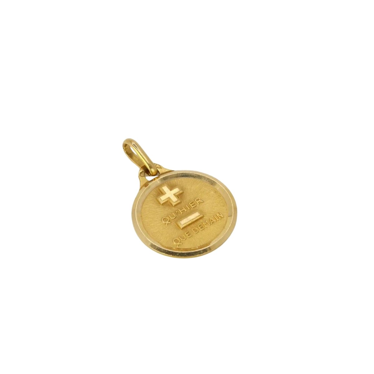 Médaille amour Augis "Plus qu’hier, moins que demain" en or jaune - Castafiore