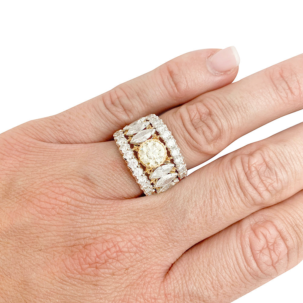 BUCCELLATI band ring, yellow diamonds