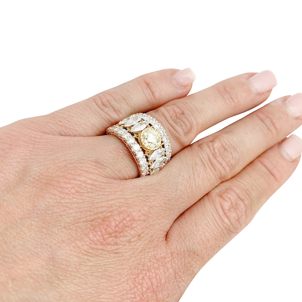 BUCCELLATI band ring, yellow diamonds