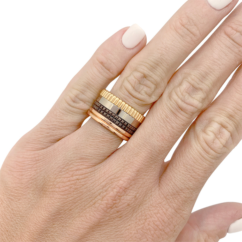 BOUCHERON Bandeau Ring “Quatre Classique Large” in gold and PVD