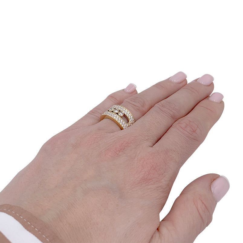 Messika ring, “Move Joaillerie Pavée”, yellow gold, diamonds
