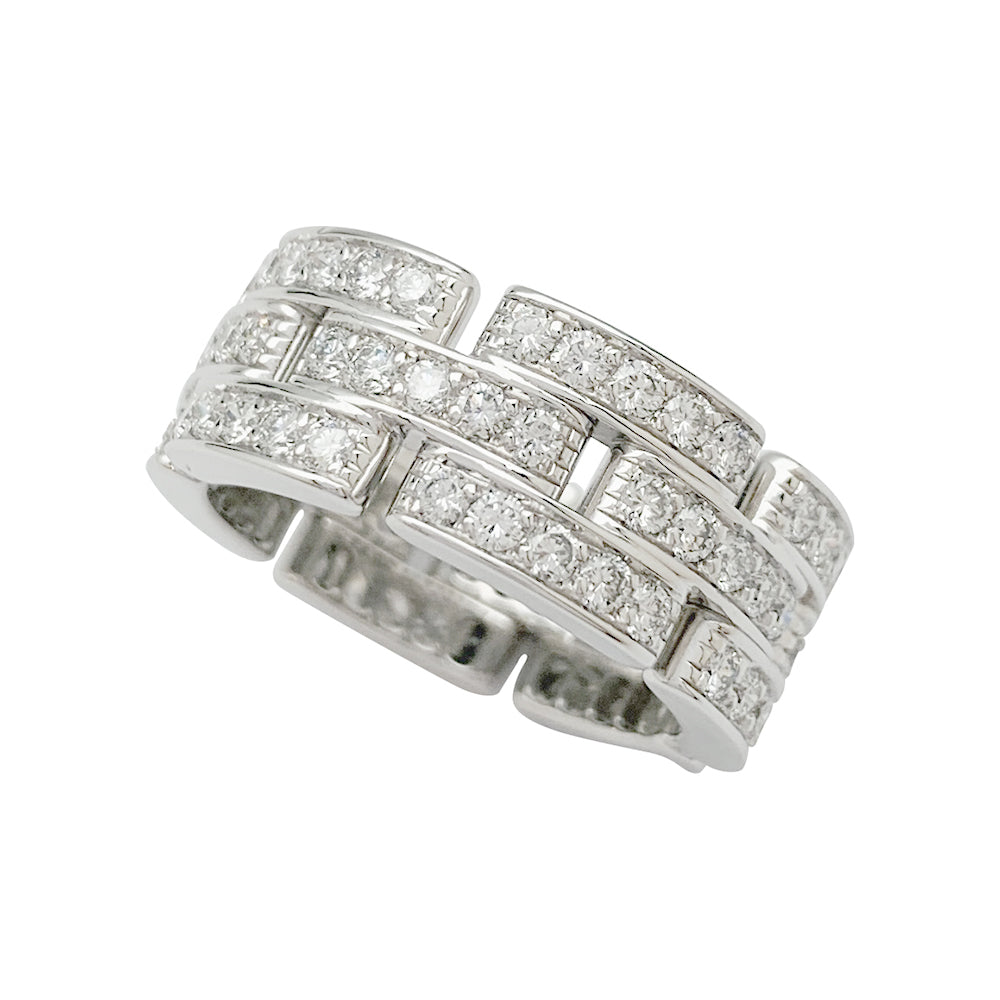 CARTIER “Maillon Panthère” ring in white gold, diamonds
