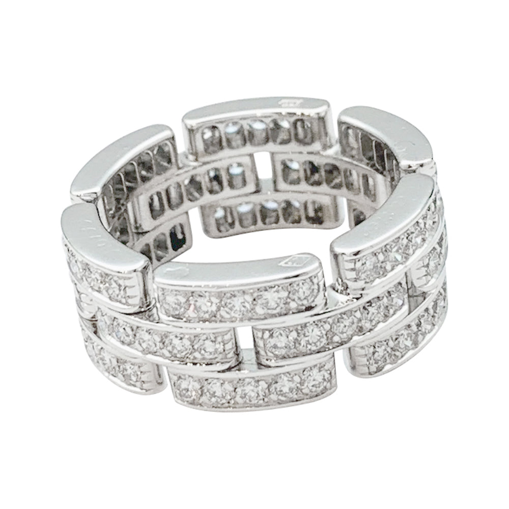 CARTIER “Maillon Panthère” ring in white gold, diamonds