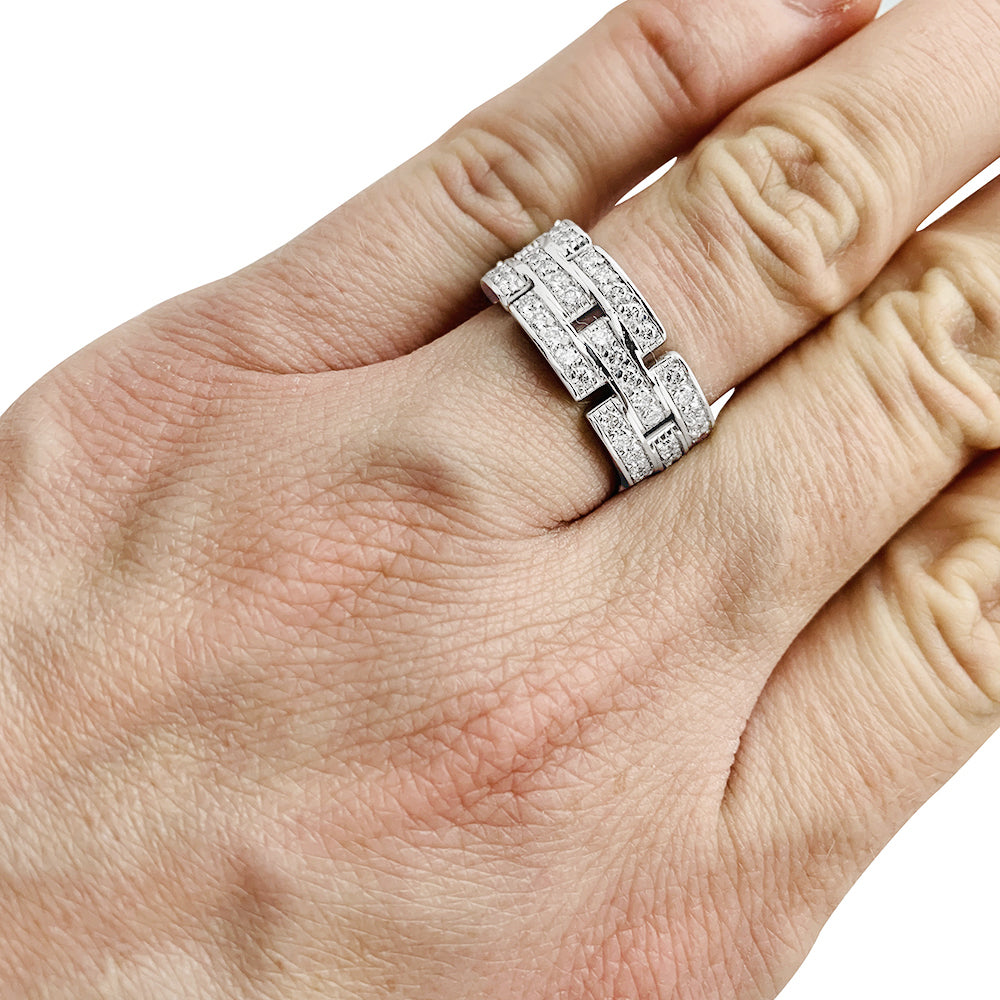 CARTIER “Maillon Panthère” ring in white gold, diamonds