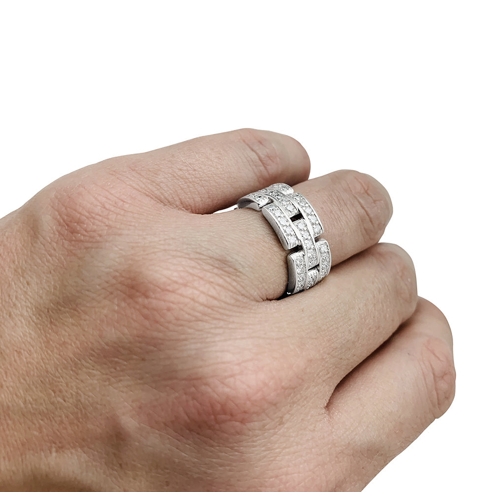 CARTIER “Maillon Panthère” ring in white gold, diamonds