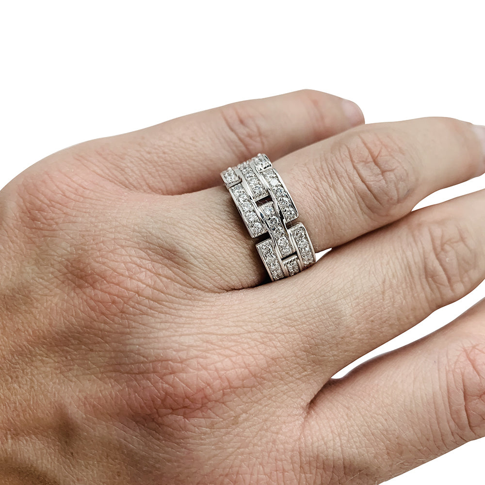 CARTIER “Maillon Panthère” ring in white gold, diamonds