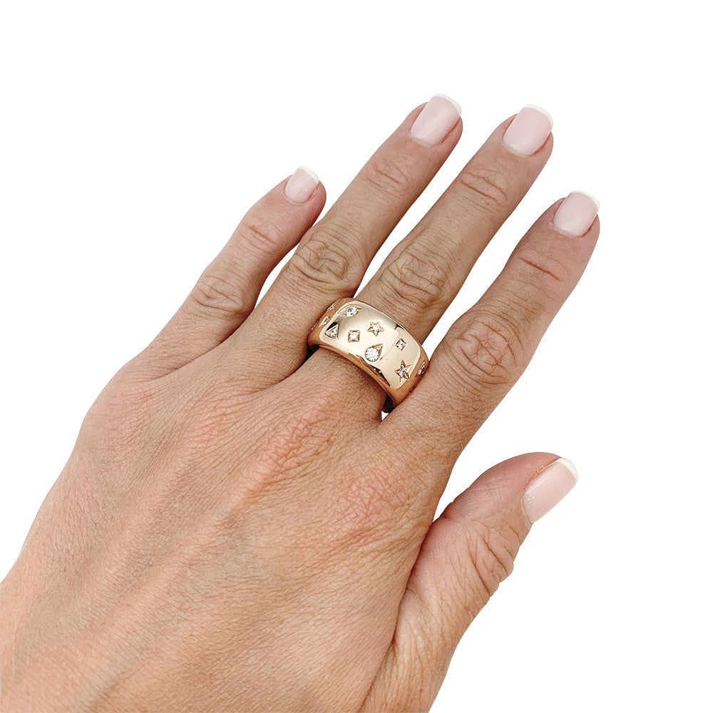 Pomellato ring, "Iconica", pink gold, diamonds