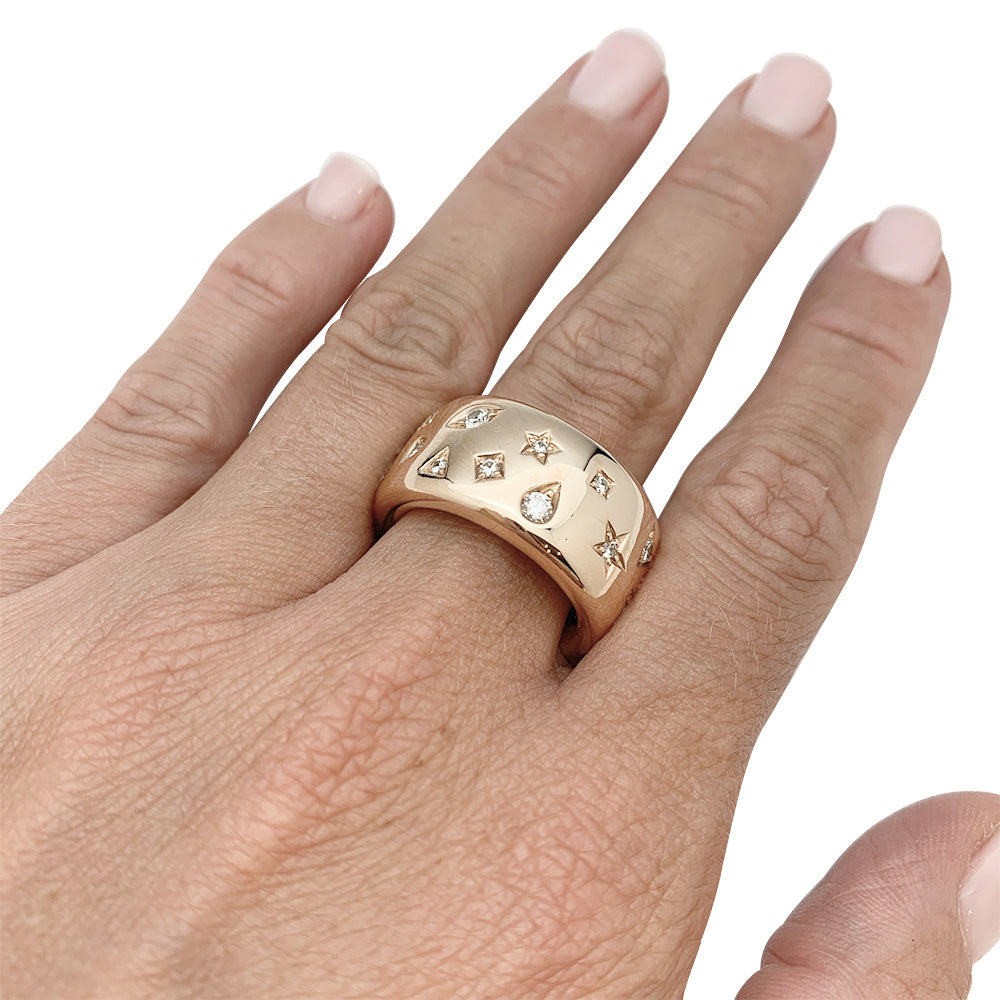 Pomellato ring, "Iconica", pink gold, diamonds